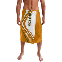 Cyprus Lavalava with Orange White Abstract Streak Design and Flag Emblem - Wonder Print Shop