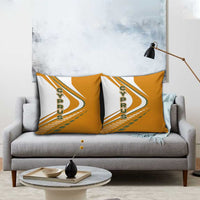 Cyprus Pillow Cover with Orange White Abstract Streak Design and Flag Emblem - Wonder Print Shop