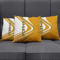 Cyprus Pillow Cover with Orange White Abstract Streak Design and Flag Emblem - Wonder Print Shop