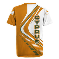 Cyprus Rugby Jersey with Orange White Abstract Streak Design and Flag Emblem - Wonder Print Shop