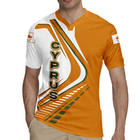 Cyprus Rugby Jersey with Orange White Abstract Streak Design and Flag Emblem - Wonder Print Shop