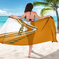 Cyprus Sarong with Orange White Abstract Streak Design and Flag Emblem - Wonder Print Shop
