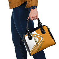 Cyprus Shoulder Handbag with Orange White Abstract Streak Design and Flag Emblem - Wonder Print Shop