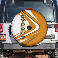 Cyprus Spare Tire Cover with Orange White Abstract Streak Design and Flag Emblem - Wonder Print Shop