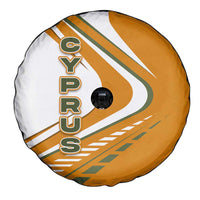 Cyprus Spare Tire Cover with Orange White Abstract Streak Design and Flag Emblem - Wonder Print Shop