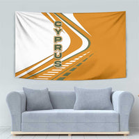 Cyprus Tapestry with Orange White Abstract Streak Design and Flag Emblem - Wonder Print Shop