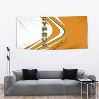 Cyprus Tapestry with Orange White Abstract Streak Design and Flag Emblem - Wonder Print Shop
