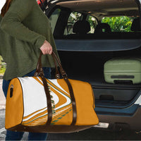 Cyprus Travel Bag with Orange White Abstract Streak Design and Flag Emblem - Wonder Print Shop