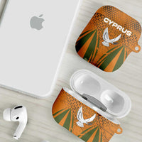 Cyprus AirPods Case with Orange Green Grunge Design and Peace Dove Emblem - Wonder Print Shop