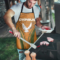 Cyprus Apron with Orange Green Grunge Design and Peace Dove Emblem - Wonder Print Shop