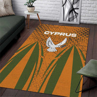 Cyprus Area Rug with Orange Green Grunge Design and Peace Dove Emblem - Wonder Print Shop