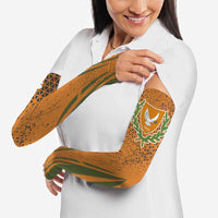 Cyprus Arm Sleeves with Orange Green Grunge Design and Peace Dove Emblem - Wonder Print Shop