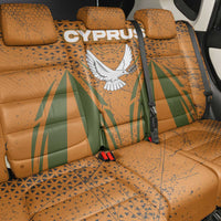 Cyprus Back Car Seat Cover with Orange Green Grunge Design and Peace Dove Emblem - Wonder Print Shop