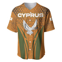 Cyprus Baseball Jersey with Orange Green Grunge Design and Peace Dove Emblem - Wonder Print Shop