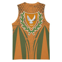 Cyprus Basketball Jersey with Orange Green Grunge Design and Peace Dove Emblem - Wonder Print Shop