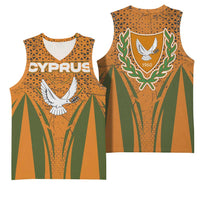 Cyprus Basketball Jersey with Orange Green Grunge Design and Peace Dove Emblem - Wonder Print Shop