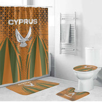 Cyprus Bathroom Set with Orange Green Grunge Design and Peace Dove Emblem - Wonder Print Shop