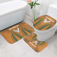 Cyprus Bathroom Set with Orange Green Grunge Design and Peace Dove Emblem - Wonder Print Shop