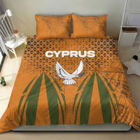 Cyprus Bedding Set with Orange Green Grunge Design and Peace Dove Emblem - Wonder Print Shop