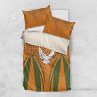 Cyprus Bedding Set with Orange Green Grunge Design and Peace Dove Emblem - Wonder Print Shop