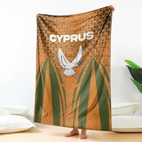 Cyprus Blanket with Orange Green Grunge Design and Peace Dove Emblem - Wonder Print Shop