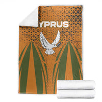 Cyprus Blanket with Orange Green Grunge Design and Peace Dove Emblem - Wonder Print Shop
