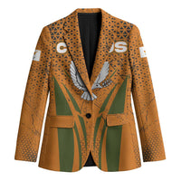 Cyprus Blazer with Orange Green Grunge Design and Peace Dove Emblem - Wonder Print Shop