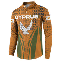 Cyprus Button Sweatshirt with Orange Green Grunge Design and Peace Dove Emblem - Wonder Print Shop