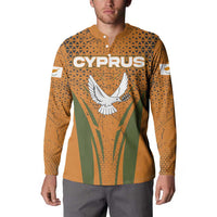Cyprus Button Sweatshirt with Orange Green Grunge Design and Peace Dove Emblem - Wonder Print Shop