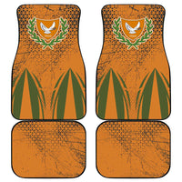 Cyprus Car Mats with Orange Green Grunge Design and Peace Dove Emblem - Wonder Print Shop