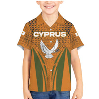 Cyprus Family Matching Mermaid Dress and Hawaiian Shirt with Orange Green Grunge Design and Peace Dove Emblem - Wonder Print Shop