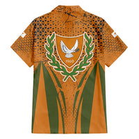 Cyprus Family Matching Short Sleeve Bodycon Dress and Hawaiian Shirt with Orange Green Grunge Design and Peace Dove Emblem - Wonder Print Shop