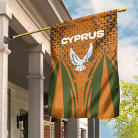 Cyprus Garden Flag with Orange Green Grunge Design and Peace Dove Emblem - Wonder Print Shop