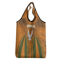 Cyprus Grocery Bag with Orange Green Grunge Design and Peace Dove Emblem - Wonder Print Shop