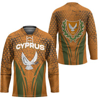 Cyprus Hockey Jersey with Orange Green Grunge Design and Peace Dove Emblem - Wonder Print Shop