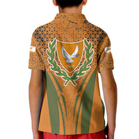 Cyprus Kid Polo Shirt with Orange Green Grunge Design and Peace Dove Emblem - Wonder Print Shop