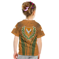 Cyprus Kid T Shirt with Orange Green Grunge Design and Peace Dove Emblem - Wonder Print Shop