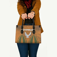 Cyprus Leather Bag with Orange Green Grunge Design and Peace Dove Emblem - Wonder Print Shop