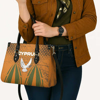 Cyprus Leather Bag with Orange Green Grunge Design and Peace Dove Emblem - Wonder Print Shop