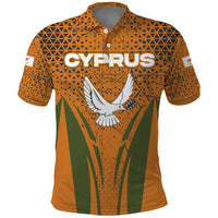 Cyprus Polo Shirt with Orange Green Grunge Design and Peace Dove Emblem - Wonder Print Shop