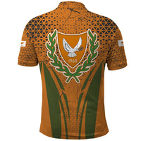 Cyprus Polo Shirt with Orange Green Grunge Design and Peace Dove Emblem - Wonder Print Shop