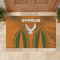 Cyprus Rubber Doormat with Orange Green Grunge Design and Peace Dove Emblem - Wonder Print Shop