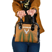 Cyprus Shoulder Handbag with Orange Green Grunge Design and Peace Dove Emblem - Wonder Print Shop