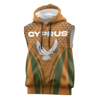Cyprus Sleeveless Hoodie with Orange Green Grunge Design and Peace Dove Emblem - Wonder Print Shop
