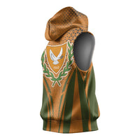 Cyprus Sleeveless Hoodie with Orange Green Grunge Design and Peace Dove Emblem - Wonder Print Shop