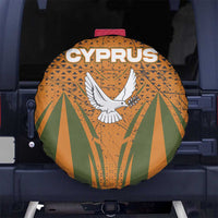 Cyprus Spare Tire Cover with Orange Green Grunge Design and Peace Dove Emblem - Wonder Print Shop