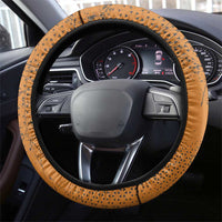 Cyprus Steering Wheel Cover with Orange Green Grunge Design and Peace Dove Emblem - Wonder Print Shop