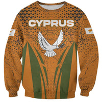 Cyprus Sweatshirt with Orange Green Grunge Design and Peace Dove Emblem - Wonder Print Shop
