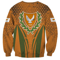 Cyprus Sweatshirt with Orange Green Grunge Design and Peace Dove Emblem - Wonder Print Shop