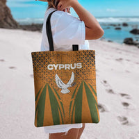 Cyprus Tote Bag with Orange Green Grunge Design and Peace Dove Emblem - Wonder Print Shop